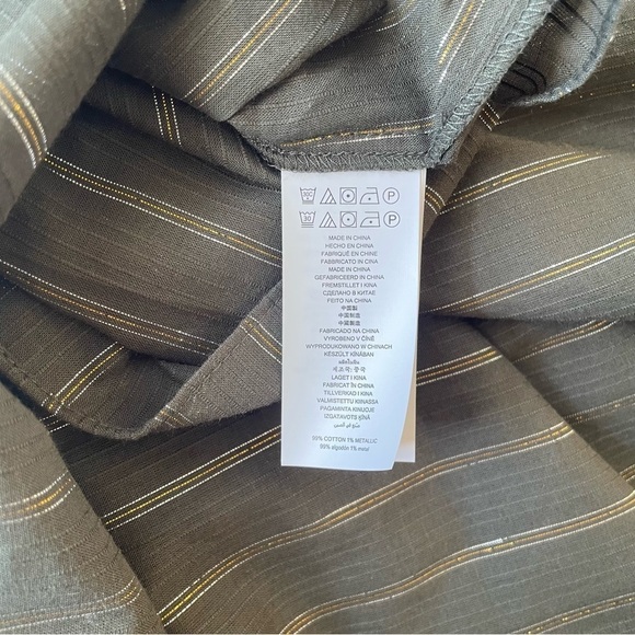 Michael Kors Metallic Stripe Cold-Shoulder Top Ivy work grandmacore light flowy - Picture 5 of 11